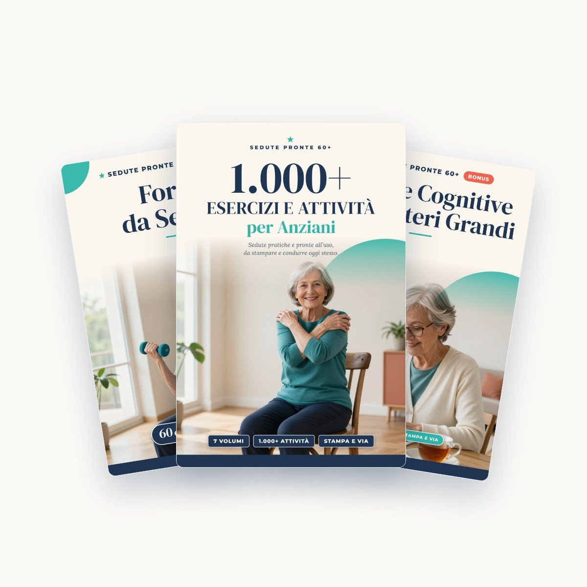 Guide stampabili di esercizi Sedute Pronte 60+ e tablet